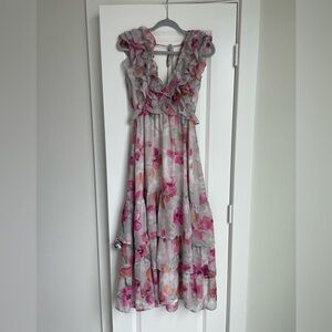 Vestique ruffle floral maxi dress